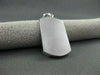 ESTATE .54CT DIAMOND 14KT WHITE GOLD ENGRAVABLE DOG TAG NAME PLATE PENDANT 17143