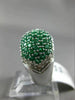 ESTATE LARGE 3.65CT DIAMOND & EMERALD 14K WHITE GOLD MULTI ROW FILIGREE FUN RING