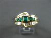 ESTATE 1.10CT DIAMOND & EMERALD 14K YELLOW GOLD GRADUATING ENGAGEMENT RING 12115