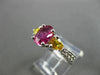 1.95CT DIAMOND & AAA SAPPHIRE & RUBALITE 18K WHITE GOLD 3D ENGAGEMENT RING 27634