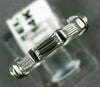 ANTIQUE .35CT DIAMOND 14KT WHITE GOLD 3 STONE BAGUETTE ANNIVERSARY RING #ELV19