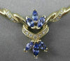 ESTATE 1.50CT DIAMOND TANZANITE 14K YELLOW GOLD SWIRL TWIST NECKLACE 18.5" 45X23