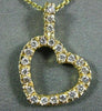 ESTATE .50CT DIAMOND 14KT YELLOW GOLD CLASSIC OPEN HEART FLOATING PENDANT #10769