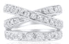 ESTATE 1.0CT DIAMOND 14K WHITE GOLD CLASSIC ROUND CRISS CROSS INFINITY LOVE RING