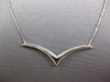 ESTATE .31CT DIAMOND 18KT WHITE GOLD 3D CLASSIC BUTTERFLY V SHAPE LOVE NECKLACE