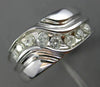 ESTATE WIDE .50CT DIAMOND 14KT WHITE GOLD 3D EIGHT STONE WAVE INFINITY MENS RING
