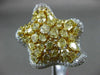 GIA EXTRA LARGE 7.95CT WHITE & FANCY YELLOW DIAMOND 18K 2 TONE GOLD 3D STAR RING