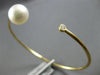 .06CT DIAMOND & AAA SOUTH SEA PEARL 18KT YELLOW GOLD 3D FLEXIBLE BANGLE BRACELET