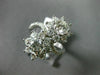 ESTATE LARGE 3.0CT DIAMOND 14KT WHITE GOLD DOUBLE FLOWER CRISS CROSS SWIRL RING