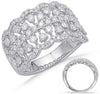 WIDE 1.56CT DIAMOND 14K WHITE GOLD MULTI ROW OPEN FILIGREE HALO ANNIVERSARY RING