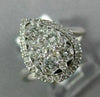 ESTATE LARGE 1.0CT DIAMOND 14KT WHITE GOLD 3D CLUSTER PEAR HALO ENGAGEMENT RING