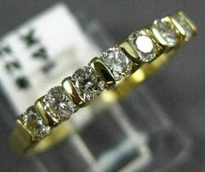 ESTATE .50CT DIAMOND 14K YELLOW GOLD 7 STONE OPEN CHANNEL ANNIVERSARY RING 22467