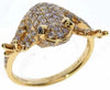 ESTATE .91CT PINK & BLACK DIAMOND 18KT YELLOW GOLD 3D HAPPY FROG FUN RING