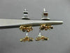 ESTATE .27CT DIAMOND 18KT WHITE & ROSE GOLD 3D FLOWER SOLITAIRE HANGING EARRINGS