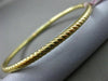 ESTATE .82CT DIAMOND 14K WHITE & YELLOW GOLD 3D PAVE ROPE DESIGN BANGLE BRACELET