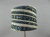ESTATE LARGE 2.14CT DIAMOND & SAPPHIRE 14KT WHITE GOLD MULTI ROW COCKTAIL RING