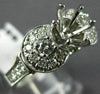 ANTIQUE WIDE .80CT DIAMOND 18K WHITE GOLD ROUND SEMI MOUNT ENGAGEMENT RING 14399
