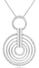 ESTATE .36CT DIAMOND 14KT WHITE GOLD 3D MULTI CIRCULAR FUN FLOATING PENDANT