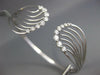 ESTATE LARGE .86CT DIAMOND 18KT WHITE GOLD 3D SHARE PRONG SNAKE BANGLE BRACELET