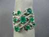 ESTATE LARGE 2.02CT DIAMOND & AAA EMERALD 18KT WHITE GOLD 3D ANNIVERSARY RING