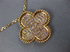 LARGE 1.04CT LIGHT PINK DIAMOND 18KT ROSE GOLD 3D 4 LEAF CLOVER LOVE NECKLACE
