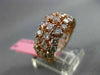 ESTATE WIDE 2.85CT ROUND DIAMOND 18K ROSE GOLD 3D 3 ROW WEDDING ANNIVERSARY RING