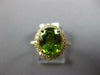 LARGE 3.40CT DIAMOND & AAA PERIDOT 14KT YELLOW GOLD 3D OVAL HALO ENGAGEMENT RING