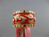 WIDE 1.6CT DIAMOND & AAA RUBY & RED ENAMEL 18KT ROSE GOLD FILIGREE ETERNITY RING