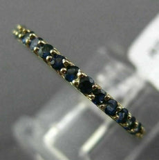 ESTATE .48CT AAA SAPPHIRE 14K YELLOW GOLD SEMI ETERNITY WEDDING ANNIVERSARY RING