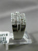 ESTATE WIDE 2.67CT DIAMOND 18KT WHITE GOLD 3D MULTI ROW WEDDING ANNIVERSARY RING