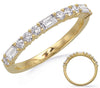 .54CT DIAMOND 14KT YELLOW GOLD ROUND & BAGUETTE CLASSIC WEDDING ANNIVERSARY RING