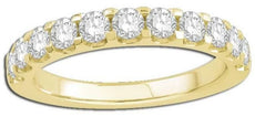 1.0CT DIAMOND 14KT YELLOW GOLD 3D SEMI ETERNITY ROUND WEDDING ANNIVERSARY RING