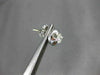 ESTATE LARGE .6CT DIAMOND 18K WHITE GOLD CLASSIC FLOWER SOLITAIRE EARRINGS 6407