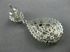 ESTATE LARGE 2.94CT DIAMOND 14K WHITE GOLD 3D CLUSTER TEAR DROP HANGING EARRINGS