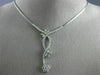ESTATE 2.18CT ROUND DIAMOND 14KT WHITE GOLD CLASSIC FLOWER DROP NECKLACE #19983
