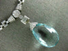 ANTIQUE EXTRA LARGE 41CT DIAMOND & AAA AQUAMARINE 18K WHITE GOLD LARIAT NECKLACE