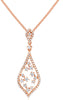 ESTATE .55CT DIAMOND 14KT ROSE GOLD CLUSTER DOUBLE TEAR DROP FUN LOVE NECKLACE
