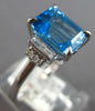 ESTATE 2.65CT DIAMOND & AAA BLUE TOPAZ 14K WHITE GOLD 3D CLASSIC ENGAGEMENT RING