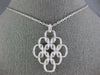 ESTATE LARGE 1.02CT DIAMOND 18KT WHITE GOLD MULTI LINK LOVE KNOT FLOWER PENDANT
