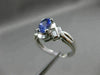 ESTATE WIDE .77CT DIAMOND & AAA TANZANITE 14KT WHITE GOLD ENGAGEMENT RING #15106