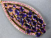 LARGE 5.04CT DIAMOND & AAA AMETHYST & SAPPHIRE 18KT ROSE GOLD TEAR DROP PENDANT