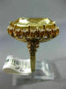 ESTATE EXTRA LARGE 21.10CT DIAMOND & AAA CITRINE 14KT YELLOW GOLD HALO FUN RING