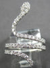 ESTATE .78CT DIAMOND 18KT WHITE GOLD 3D CLASSIC HAPPY SNAKE FUN RING