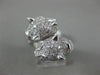 ESTATE LARGE 1.67CT DIAMOND & AAA RUBY 14KT WHITE GOLD 3D HAPPY TIGER FUN RING