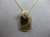 ESTATE .40CT DIAMOND 14K YELLOW GOLD 3D CLASSIC OCTAGON DOG TAG FLOATING PENDANT