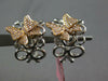 LARGE .67CT DIAMOND 18K WHITE & ROSE GOLD BUTTERFLY BOW CLIP ON HANGING EARRINGS