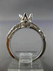 ESTATE .94CT DIAMOND 14KT WHITE GOLD 3D CROWN SEMI MOUNT ENGAGEMENT RING #2078