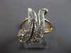 ESTATE .25CT DIAMOND 14KT WHITE AND YELLOW GOLD 3D N INITIAL DOUBLE PLATE RING