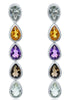 ESTATE 3.44CT AAA MULTI GEM 14K WHITE GOLD 3D TEAR DROP CLASSIC HANGING EARRINGS