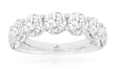 EXTRA LARGE 5.40CT DIAMOND 14KT WHITE GOLD SHARED PRONG 7 STONE ANNIVERSARY RING